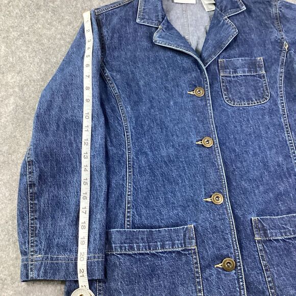 1990’s Liz Claiborne Denim Chore Three Pocket Jean Jacket Women's Small - Picture 7 of 14